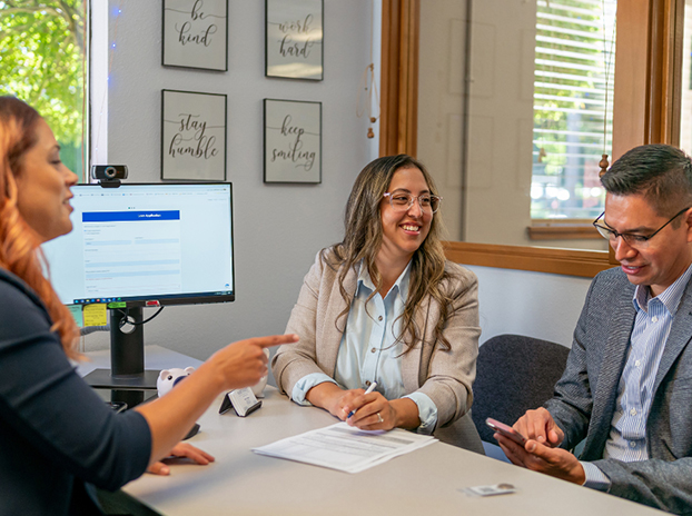 Corporate Professionals talking to a lender